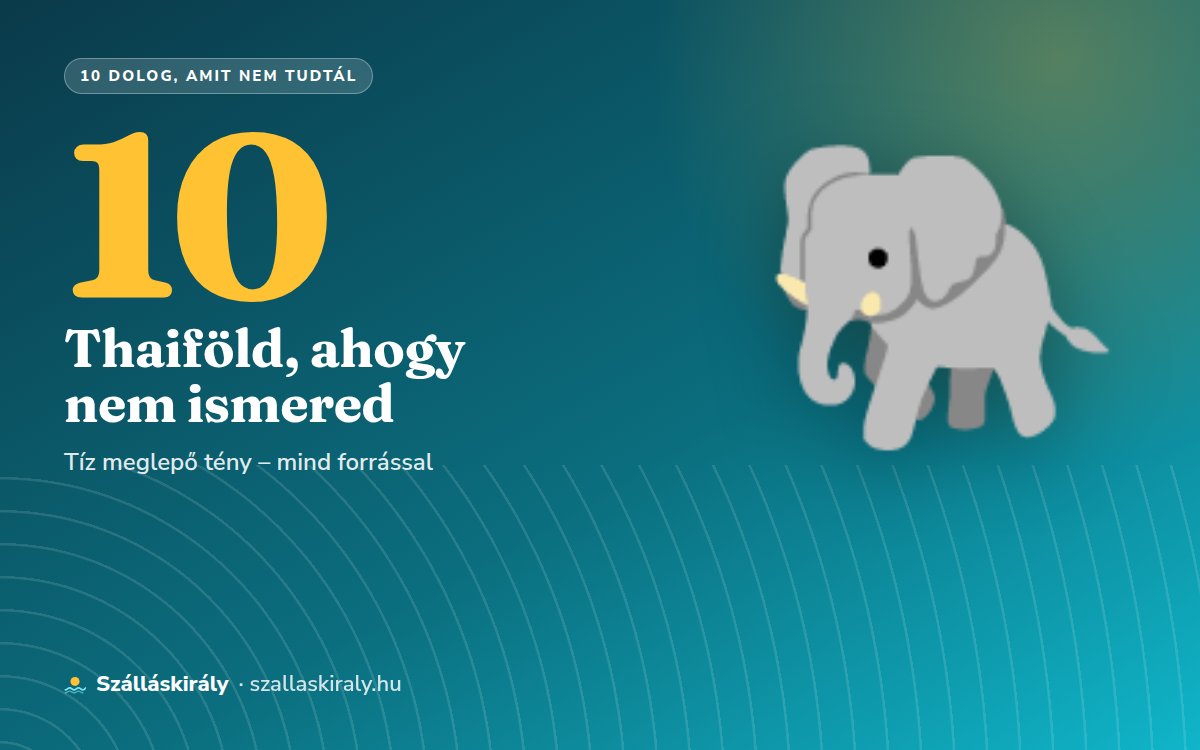 10 dolog, amit nem tudtál Thaiföldről