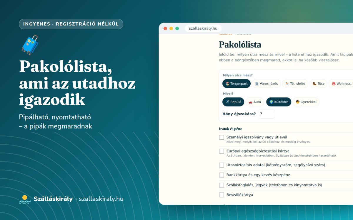 Pakolólista, ami az utadhoz igazodik
