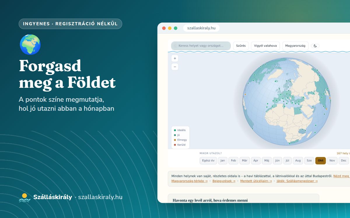 Úticélgömb: forgasd meg a Földet, és nézd meg, hol jó most